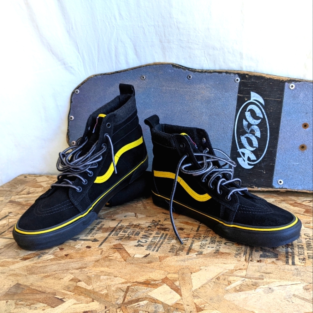 Vans Sk8 Off The Wall Hi-top Suede Black & Yellow Mens 12